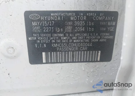 2017 Hyundai Ioniq Hybrid Blue from USA, damaged, VIN KMHC65LC0HU040044